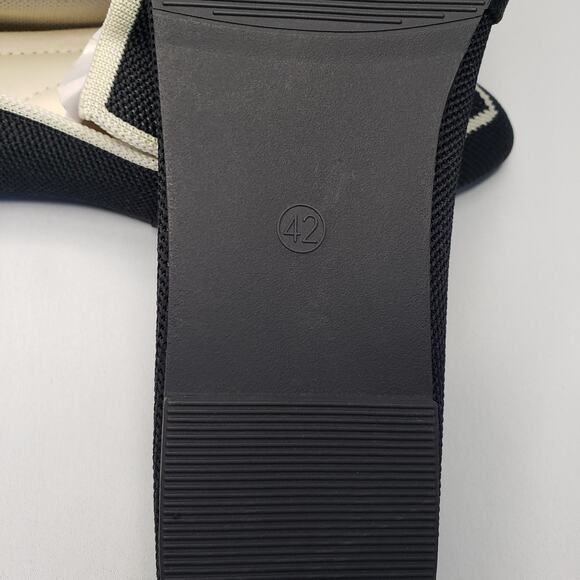 Womens Black & White Bow Loafers Slip-On Flats Size 10.5 - Picture 4 of 8